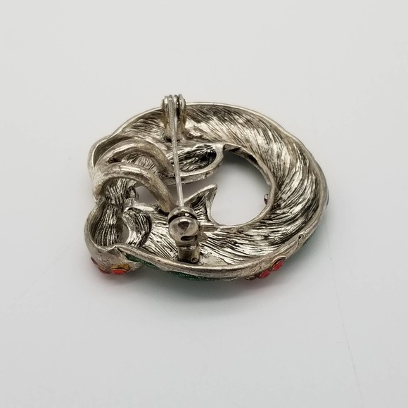 Christmas Wreath Brooch Pendant & Earrings Set - Picture 5 of 8